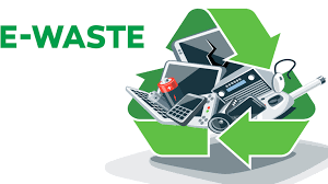 How E-Waste Recycling Can Benefit Your Community 4 E-waste recycling sign featuring an assortment of electronics inside a green triangular recycling loop emblem